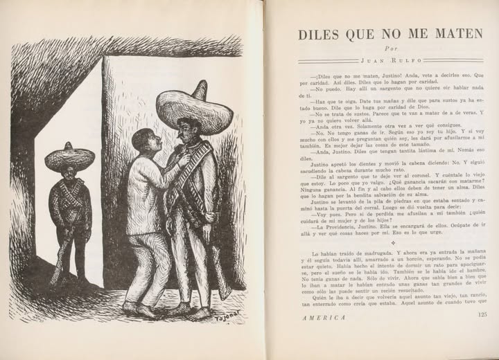 Diles que no me maten, Juan Rulfo, ilustración Tajonar