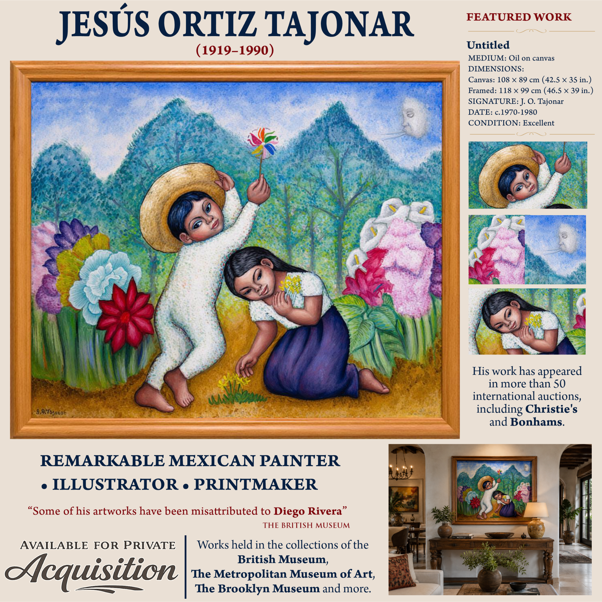 Obra destacada de Jesús Ortiz Tajonar disponible para adquisición privada